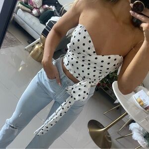 Sabo Skirt White Polka Dot Blouse